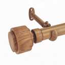 1-1/8 Inch Diameter Faux Wood Curtain Rod with Wood Grain Finials, 36-72 inch Telescoping Single Curtain Rods for window width 24-68 inch, 1 pack (Chestnut color)