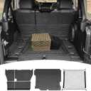 Cargo Mats with Net for 2018-2025 Jeep Wrangler JL Unlimited 4X4 Accessories All Weather Protection Rear Seat Back Cover Trunk Liner Cargo Net for 18-25 JL JLU Gas Type 4 Door(Not for 4XE)