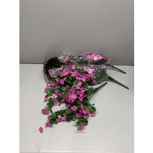 Artificial Fake Hanging Flowers Plants Baskets for Outdoor Spring Decoration, Faux Silk Fuchsia Trailing Orchid UV Resistant for Home Outside Porch Garden Yard Patio Decor