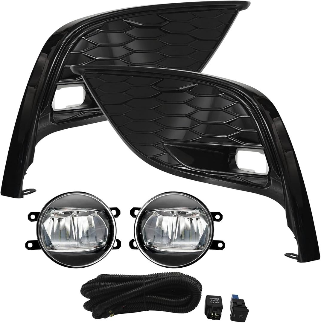 LED Fog Lights Compatible with 2021 2022 2023 2024 Camry SE XSE ONLY, Includes (2) LED Fog Lamps With Switch Relay Wiring Harness