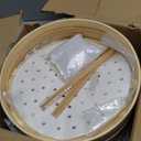 Prime Home Direct Bamboo Steamer Basket 12-Inch | 2-Tier Steamer for Cooking | 50 Liners, Chopsticks, Sauce Dish | Steaming Asian Food, Bao Buns, Chinese, Dim Sum, Dumpling, Rice, Vegetable Steam Pot