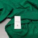 Libsorge Womens V Neck Cardigan Sweaters for Women Leaf Crochet Reversible Sweaters Fall 2025 Sexy Cropped Lightweight Hollow Out Knit Off The Shoulder Long Sleeve Button Pollover Tops Green S