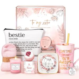 Birthday Gifts For Women Friendship Best Friend Christmas Gifts For Women Sister Bestie Bff - Coffee Mug, Bracelet, Key-Chain, Scented Candle