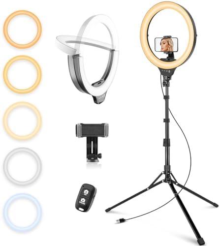 Amazon.com: Eicaus 14'' Foldable Ring Light with 67'' Tall Phone Tripod, Selfie Light with Remote for Video Recording, Live Streaming, Makeup, TIK Tok, Big Ringlight with Tripod for iPhone, Android, Camera : Cell Phones & Accessories