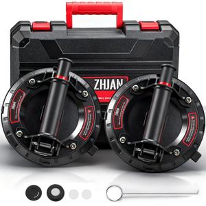 8" Glass Suction Cups to Lift Large Glass,Heavy Duty Industrial Suction Cup Tools with Handle and Carrying Case,Industrial Lifte for Tiles,Windshield,Window,440lbs Lifting Capacity(2 Pack)