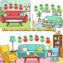 Chinese Cartoon Apple Paper Lanterns - Cute Fruit Hanging Decor for Birthday, Back to School, Classroom, Party, Festival and Home Decoration (10-Pack, 10 Inch, Red/Green)