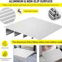 Door Threshold Ramp 4" Rise Door Ramp Aluminum Entry Ramp or Doorways Rated 800 lbs Load Capacity forWheelchair Scooters Power Chairs Walkers Metallic