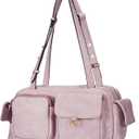 molshine Women's Shoulder Bags, Y2k Retro Hobo Clutch Purses, Multipocket Soft Punk Satchel Tote Handbags (Pink)