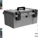Universal Tool Box Kit,Tractor Tool Box, Lockable,With Mounting Bracket,ATV, UTV, Truck, Utility Vehicle Universal Toolbox, Can be Mounted on The ROPS (Gray 16")