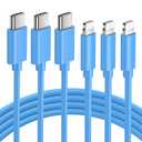 Quntis iPhone 14 Fast Charging Cable 3Pack 6FT MFi Certified USB C to Lightning Cable, Type C iPhone Charger Cord for iPhone 14 13 Mini Pro Max 12 11 X XS XR 8 Plus iPad AirPods Pro, Blue