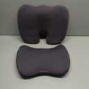 FLORICH Car Seat Cushion and Back Support for Office Chair Memory Foam Chair Cushions Pressure Relief Seat Pads with Gel Massage Point Lumbar Support (Grey)