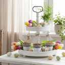 3 Pcs Easter Table Centerpiece Decor Artificial Potted Plants Bunny Tabletop Decorations Farmhouse Easter Rabbit Decorations Fake Plant with Pot for Spring Party Fireplace Decor