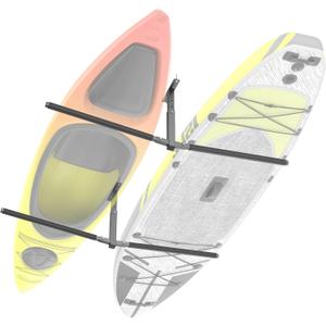 WALMANN Ceiling Kayak Storage Rack for Garage, Heavy-Duty Overhead Kayak Hanger Holds 2 Kayaks, Snowboards, Surfboards, Paddleboards & SUPs, Space-Saving Ceiling-Mount Storage Rack