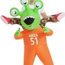 COMIN Halloween Inflatable Alien Costume Adults Cosplay Costumes Funny Ride on Blow Up Costumes Alien Suit for Men Women (72")