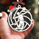 Volleyball Christmas Ornament 2025 - Sport Ornament for Boy Girl, Volleyball Gifts for Player Coach Team Friend, Wooden Christmas Ornaments for Tree Decor - Holiday Keepsake & Xmas Gift Exchange Idea