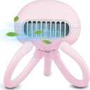 Portable Bladeless Fan - Mini Handheld Fan with Flexible Tripod, Clip-on for Stroller, Car Seat, Crib, Bike and Desktop - 3 Speeds, Rechargeable Battery Operated (Pink)