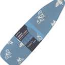 Ironing Board Cover and Pad, Standard Size 15x54, Thick Padding, Elastic Edge, Resist Scorching, Adjustable Fastener, Heavy Duty Floral Iron Board Covers (Butterfly) (Retro Blue (Butterfly))