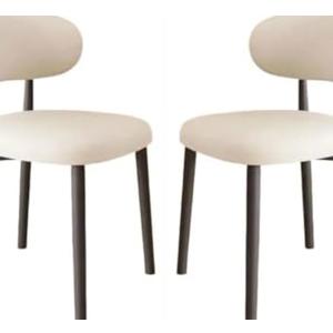 Pinyunxuan White Dining Chairs Set of 2,Modern and Stylish PU - Leather Upholstered Dining Table and Chairs, Carbon Steel Material