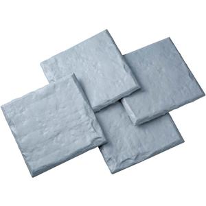 Plastic Garden Stepping Stones, Made of Durable Weatherproof Plastic, Each Stone Includes Spikes For Easy Application, Set of 4 - Each Measures 11 3/4" Long x 11 3/4" Wide x 1 1/8" High