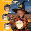 Halloween Ghost Night Light for Kids, Cute Soft Silicone Nursery Bedside Touch Lamp with 3 Levels of Brightness Dimmable, 30 Min Timer, USB Rechargeable, Use for Bedroom Office Desk Deco (Purple)