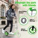 Scooter for Kids Ages 6+, Teens & Adults, Max Load 240 LBS, Foldable Kick Scooter with 8-inch Big Wheels, Kickstand, 3 Adjustable Levels, Rear Brake,
