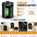 Air Pump for Inflatables,Air Mattress Pump,5200mAh Battery,Camping Essentials,Electric Air Pump,4 Air Nozzles,Fast Inflator Deflate for Inflatable mat,Air Mattresses Beds,Pool Floats,Vacuum Storage