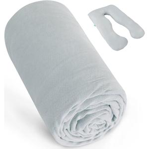 Pregnancy Pillow Cover U-Shaped , Super Soft Replacement Cover Fits Most 54x28 Inc Maternity Pillow, Full Body Pregnancy Pillow Case, Universal Fit, Grey 