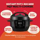 Instant Pot 4QT RIO Mini 7-in-1 Multi-Cooker, Pressure Cooker, Slow cook, Saut, Steam, Rice Maker, Yogurt, & Warmer, Black, 4 Quarts