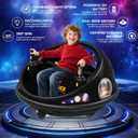 Electric Bumper Car with Remote Control, 360°Spinning Ride-on Vehicle, Rechargeable Indoor Outdoor Kid Car with LED Lights & Soft Bumper–Fun Gift (Black)