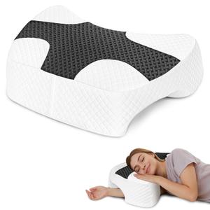 Side Sleeper Pillow with Arm Hole, Shoulder Relief System, Newly Upgrade Arm Pillow for Neck and Shoulder Pain, Premium Memory Foam, Suitable for Side, Back and Stomach Sleepers - Grey