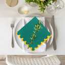 2 x LIYH 200Pack Green Cocktail Napkins 2-Ply Wedding Party Napkins Disposable for Birthday Bridal Baby Shower Anniversary Reception Event Folded 5In x 5In (Dark Green with Gold)