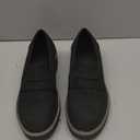 Womens Loafers Shoes Platform Chunky Penny Loafer Lug Sole Comfortable Slip On Work Office Business Casual Dress Shoes, US Size 7.5 Black