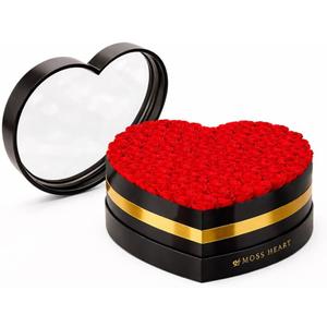 100 Petite Preserved Roses, Large Heart Shaped Box, Real Forever Roses Last 1+ Year, Romantic Gift for Women, Wife, Girlfriend, Mothers Day, Birthday, Anniversary, Valentines Day (Red)