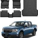 Powerty Floor Mats & Truck Bed Mat for 2022-2024 2025 Ford Maverick Gas Model Accessories Floor Mats 2 Row Liner Set All Weather TPE 3D Floor Liners&Truck Bed Liner
