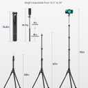 Aureday Phone Tripod, 92" Cell Phone Stand with 15" Gooseneck, Remote and Phone Holder, Overhead & Selfie Stick for Recording/Watching/Vlog, Compatible with iPhone Android