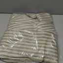 jinchan Linen Curtains for Living Room Green on Beige Striped Curtains for Bedroom Ticking Stripe Pattern Light Filtering Farmhouse Cottage Core Rustic Grommet Window Treatment 2 Panels 96 inches