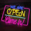 Ineonlife Barber Open Neon Sign Accessories Light Up for Wall Decor Modern Led Sign for barbershop Small Acrylic Art Decor for hair salon make up shop Decorations 15.74x14.17 inch USB POWER