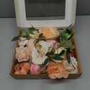 Ling's moment Fake Flowers Box, Faux Artificial Greenery Stems Foam Roses Silk Peonies Orchid Poppy Fabic Flower for Centerpieces Bouquet Wedding Vase Floral Decorations, Coral & Ivory, Grand Combo