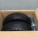 GICOOL 4.10/3.50-6 Flat Free Tire and Wheel, 12" Solid Wheel, 3"-3.5''-4.5'' Centered Hub, and 3/4" & 5/8" Bearings, Replacement for Lawnmower, Wheelbarrow, All Purpose Utility Tire on Wheel