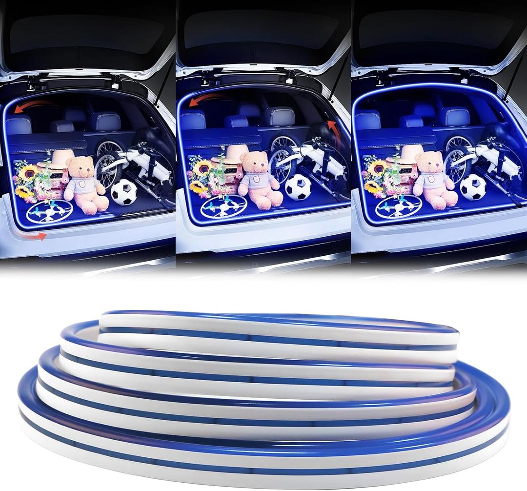 KaiDengZhe Upgrade Dynamic Flow Car Trunk Light Strips, Flexible Cutting Car LED Strip Lights for Trunk Waterproof Universal Auto LED Interior Light Strip for Automotive SUV Truck (Blue, 2 M / 79 in)
