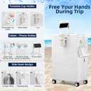 HanTrip 20"/28" Top Opening Luggage Sets 2 Piece Hard Shell Suitcase, White, Expandable 2-Piece Set