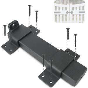 Outdoor Gate Latches for Wooden Gates, Slide Gate Latch Lock with Padlock Hole, Double Heavy Duty Gate Latch Lock Compatible with Garden Wooden Fence, Shed, Barn Door (Black)