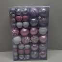 100Pcs Pink Silver Christmas Ball Ornaments Set for Tree, Assorted Shatterproof Christmas Decorations, Hanging Decor for Xmas Tree Holiday/Party/Home (Pink & Silver & White)