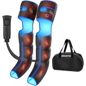 Leg Massager with Heat and Compression, FSA HSA Eligible, Foot Calf & Thigh Air Massager for Circulation and Relaxation 6 Modes 3 Intensities 2 Heat Levels