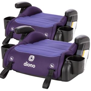 Diono Connect3 RXT Backless Booster, Pack of 2, Slim Fit 3-Across in Many Mid-Sized Sedans and SUVs, for Children from 40-120 lbs., Lightweight with Latch connectors, Purple Wildberry