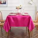 1 Pack Hot Pink Satin Tablecloth, 58 x 102 Inches Rectangle Hot Pink Table Cover, Smooth Fabric Satin Table Cloths,Luxury Silk Tablecloth for Party Wedding Dinner Restaurant