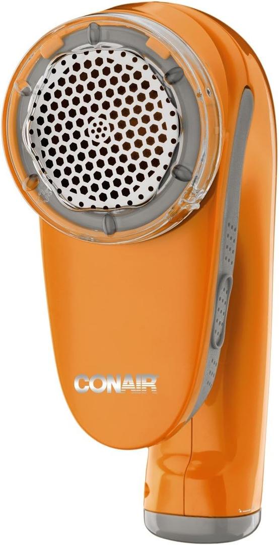 Conair Fabric Shaver and Lint Remover, Battery Operated Portable Fabric Shaver, Orange