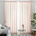 Melodieux Light Pink Semi Sheer Curtains 108 Inches Long for Living Room Bedroom, Extra Long Linen Look Rustic Light Filtering Shiny Sheer Drapes Curtains Rod Pocket, 52" W x 108" L, 2 Panels