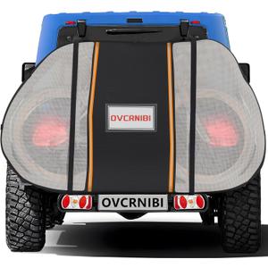 Bike Cover for Transport on Rack,Waterproof Tear Resistant Outdoor Bicycle Cover for 1,2 Bikes with Visible Tail Lights,License Plate Window and 2 Elastic Straps,80 ''L x 18''W x 50''H