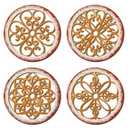 Yulejo 4 Pcs Thicken Rustic Wall Decor Farmhouse Kitchen Wall Round Art Wooden Hollow Carved Design Rustic Art for Living Room Bedroom Hallway Decor (15.7 x 15.7 Inch,Light Brown)